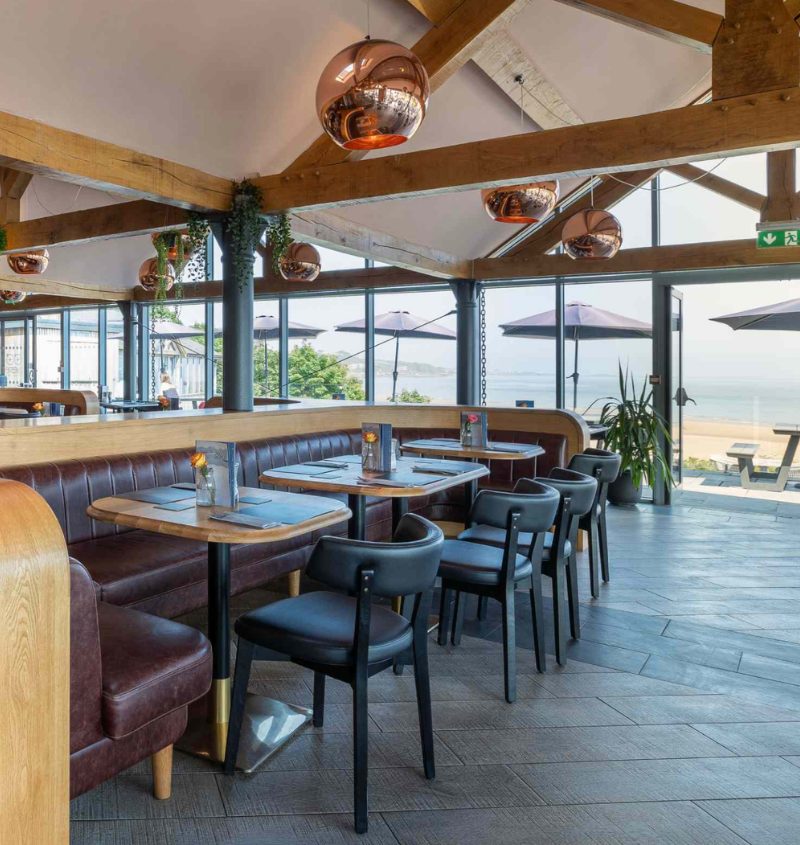 Tavern on the Bay restaurant with panoramic views over Red Wharf Bay, Anglesey