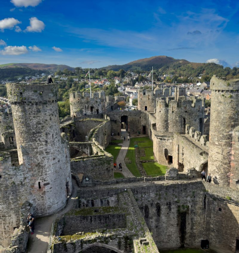 Conwy Castle UNESCO World Heritage Site rising above the River Conwy, North Wales