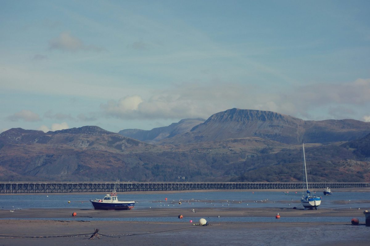 A view across the impressive grade-ii listed Barmouth Bridge in North Wales