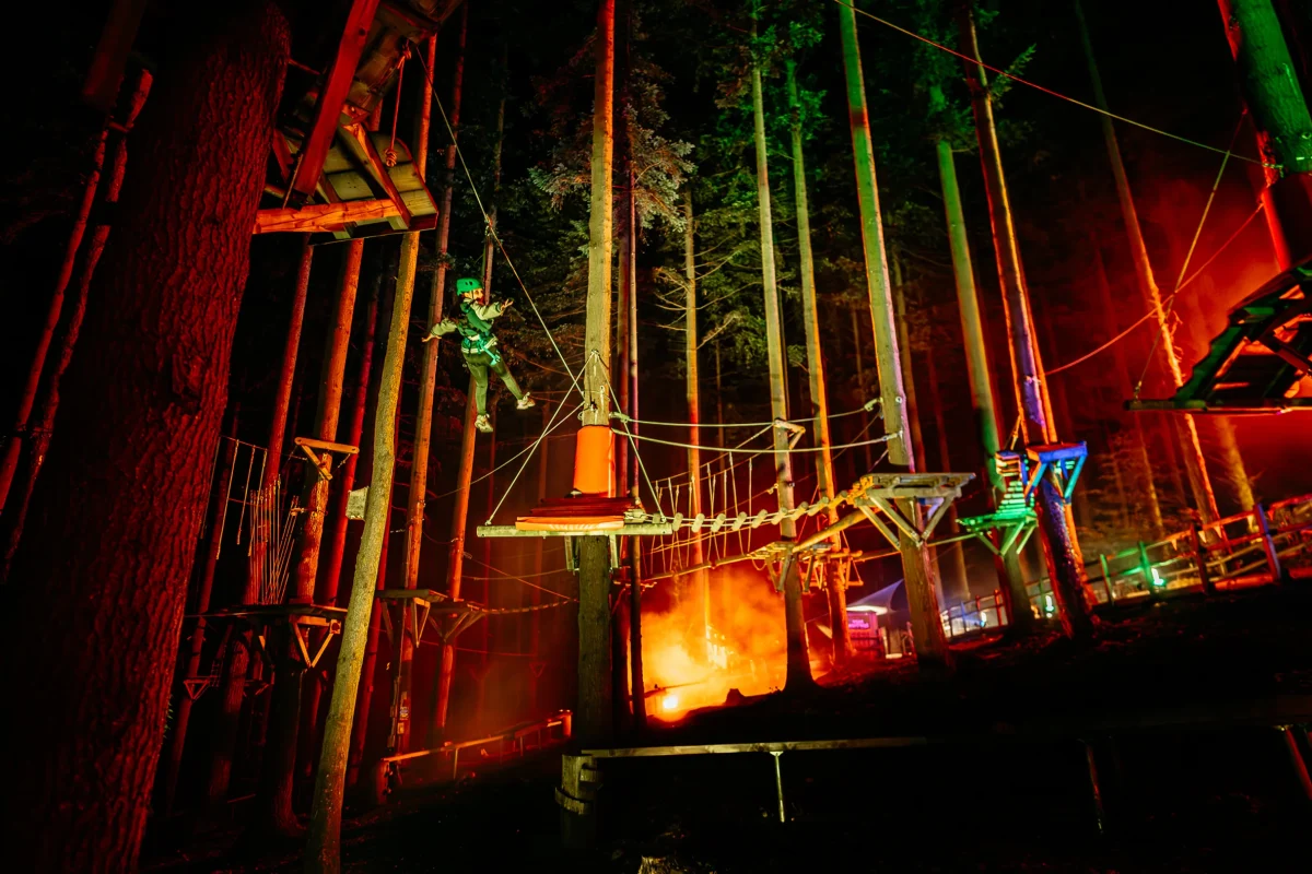 The atmospheric October halloween environment at Zipworld North Wales